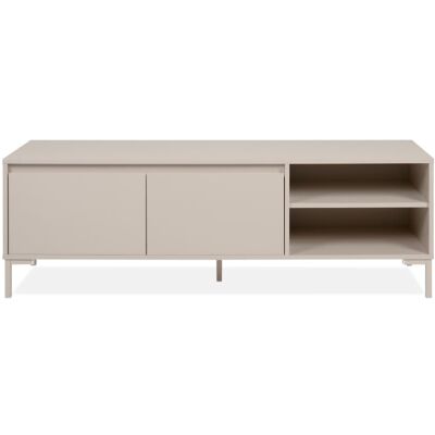 Calicosy Meuble tv 2 portes, 2 niches couleur cachemire l150 cm Beige 150x49x40cm - Publicité Calicosy Meuble tv 2 portes, 2 niches couleur cachemire l150 cm Beige 150x49x40cm - Publicité