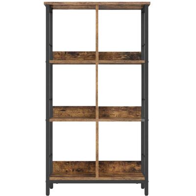 VASAGLE Bibliothèque 6 cases 3 niveaux 30 x 60 x 114 cm marron et noir Marron 60x114x30cm - Publicité VASAGLE Bibliothèque 6 cases 3 niveaux 30 x 60 x 114 cm marron et noir Marron 60x114x30cm - Publicité