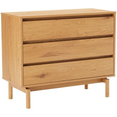 Happy Garden Commode en bois 3 tiroirs 90cm Beige 90x75x40cm - Publicité Happy Garden Commode en bois 3 tiroirs 90cm Beige 90x75x40cm - Publicité