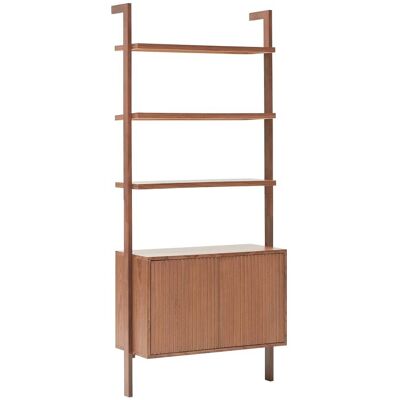 Nordlys Etagère bibliothèque 3 niveaux + 2 rangements en bois foncé Marron 34x183x79cm - Publicité Nordlys Etagère bibliothèque 3 niveaux + 2 rangements en bois foncé Marron 34x183x79cm - Publicité