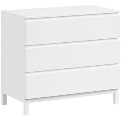 Vipack Commode eva 3 tiroirs blanc Blanc 98x89x57cm - Publicité Vipack Commode eva 3 tiroirs blanc Blanc 98x89x57cm - Publicité