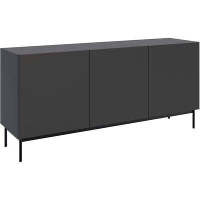 Selsey Meuble tv haut 3 portes noir 160 cm Noir 160x72x160cm - Publicité Selsey Meuble tv haut 3 portes noir 160 cm Noir 160x72x160cm - Publicité