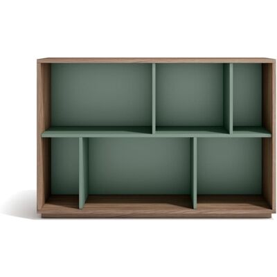 Herdasa Bibliothèque en mélaminé noyer et vert 80x119x32 cm Vert 119x80x32cm - Publicité Herdasa Bibliothèque en mélaminé noyer et vert 80x119x32 cm Vert 119x80x32cm - Publicité