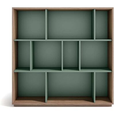 Herdasa Bibliothèque en mélaminé noyer et vert 117x119x32 cm Vert 119x117x32cm - Publicité Herdasa Bibliothèque en mélaminé noyer et vert 117x119x32 cm Vert 119x117x32cm - Publicité