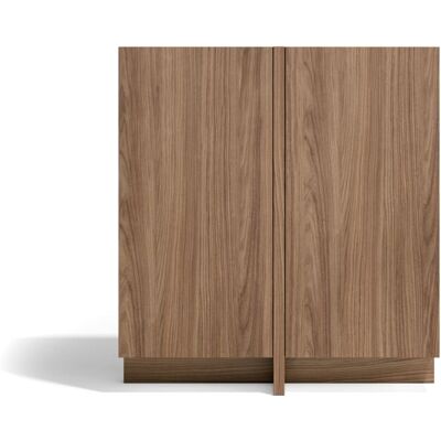 Herdasa Buffet de rangement 2 portes en placard finition noyer Marron 87x94x27cm - Publicité Herdasa Buffet de rangement 2 portes en placard finition noyer Marron 87x94x27cm - Publicité