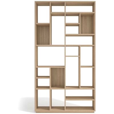 Herdasa Étagère asymétrique 21 niches en placard finition noyer clair Beige 106x194x29cm - Publicité Herdasa Étagère asymétrique 21 niches en placard finition noyer clair Beige 106x194x29cm - Publicité