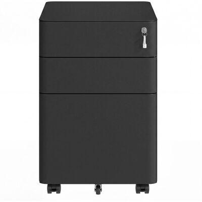 SONGMICS Caisson à bureau à 3 tiroirs casier verrouillable 50 x 39 x 59 cm noir Noir 39x59x50cm - Publicité SONGMICS Caisson à bureau à 3 tiroirs casier verrouillable 50 x 39 x 59 cm noir Noir 39x59x50cm - Publicité