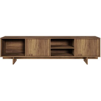Selsey Meuble tv 2 portes 3 niches noyer warmia 200 cm Marron 200x55x200cm - Publicité Selsey Meuble tv 2 portes 3 niches noyer warmia 200 cm Marron 200x55x200cm - Publicité
