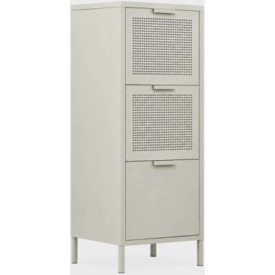 Nordlys Meuble de rangement 3 tiroirs en metal beige Beige 40x105x45cm - Publicité Nordlys Meuble de rangement 3 tiroirs en metal beige Beige 40x105x45cm - Publicité