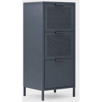 Nordlys Meuble de rangement 3 tiroirs en metal bleu Bleu 40x105x45cm - Publicité Nordlys Meuble de rangement 3 tiroirs en metal bleu Bleu 40x105x45cm - Publicité