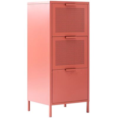 Nordlys Meuble de rangement 3 tiroirs en metal terracotta Rouge 40x105x45cm - Publicité Nordlys Meuble de rangement 3 tiroirs en metal terracotta Rouge 40x105x45cm - Publicité