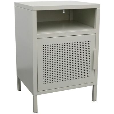 Nordlys Table de chevet 1 porte en métal beige Beige 35x58x40cm - Publicité Nordlys Table de chevet 1 porte en métal beige Beige 35x58x40cm - Publicité