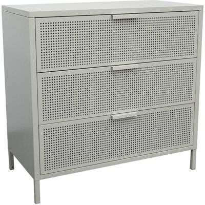 Nordlys Commode 3 tiroirs en métal beige Beige 40x77x80cm - Publicité Nordlys Commode 3 tiroirs en métal beige Beige 40x77x80cm - Publicité