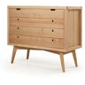 ID Kids Commode 4 tiroirs effet bois naturel Marron 110x94x55cm