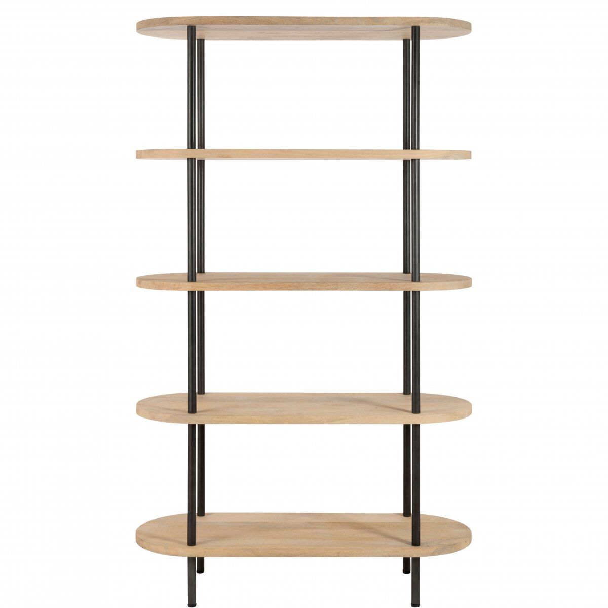 Meubles & Design Etagère 5 planches en bois et métal noir Beige 105x117x40cm