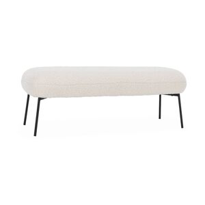 sweeek Banc bout de lit avec revetement bouclette Blanc 120x42x41cm