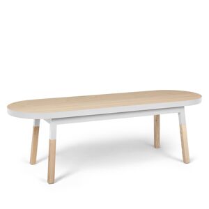 MON PETIT MEUBLE FRANCAIS Bout de lit banc 140 cm, 100% frene massif Blanc 140x45x45cm