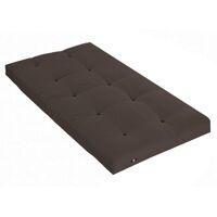 Idliterie Matelas futon Coton Chocolat 90×190 Marron 190x15x90cm