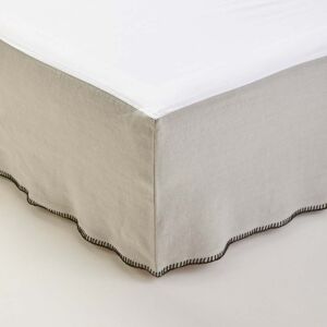 Madura Cache sommier NINO Ficelle et feston noir 90x200 cm Beige 90x200cm