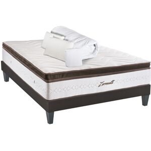 Bellecour Ensemble 180x200 Matelas + Sommier + Accessoires Blanc 200x61x180cm