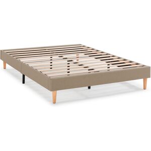 HOMN Base rembourrée 160x200 cm Beige, Hauteur 30 cm Beige 202x30x160cm