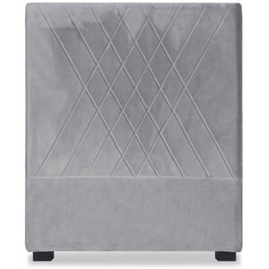 Menzzo Tête de lit 90cm velours argent Argent 12x11x96cm