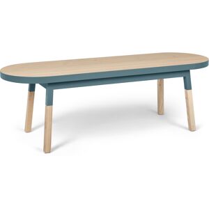 MON PETIT MEUBLE FRANCAIS Bout de lit banc 140 cm, 100% frene massif Bleu 140x45x45cm