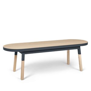 MON PETIT MEUBLE FRANCAIS Bout de lit banc 140 cm, 100% frene massif Bleu 140x45x45cm