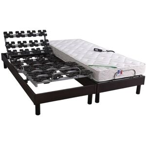 Idliterie Sommier électrique et matelas 100% latex 5 zones 2x90x200 Gris 200x17x180cm - Publicité Idliterie Sommier électrique et matelas 100% latex 5 zones 2x90x200 Gris 200x17x180cm - Publicité