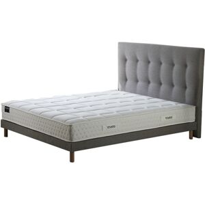 STYLHOTEL Ensemble matelas ressorts 5 zones sommier kit tete de lit gris 180x200 Gris 200x52x180cm - Publicité STYLHOTEL Ensemble matelas ressorts 5 zones sommier kit tete de lit gris 180x200 Gris 200x52x180cm - Publicité