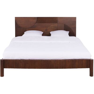 Maisons du Monde Lit en bois de manguier avec sommier à lattes, couchage 180x200 cm Marron 191x105x213.5cm - Publicité Maisons du Monde Lit en bois de manguier avec sommier à lattes, couchage 180x200 cm Marron 191x105x213.5cm - Publicité