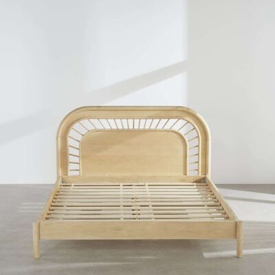 Maisons du Monde Lit 160x200 avec sommier à lattes Marron 172x107x214cm - Publicité Maisons du Monde Lit 160x200 avec sommier à lattes Marron 172x107x214cm - Publicité
