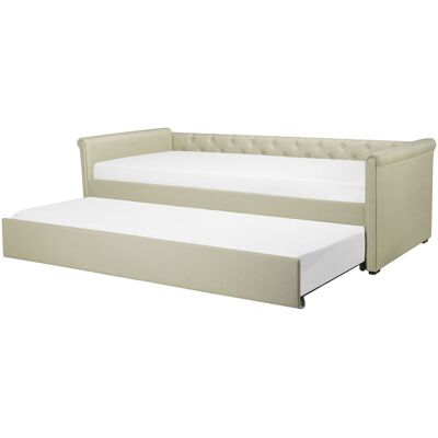 Lit gigogne Beliani Simple en Tissu Beige - Lit gigogne - Publicité Lit gigogne Beliani Simple en Tissu Beige - Lit gigogne - Publicité