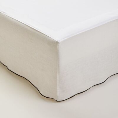 Madura Cache sommier en lin beige 90x200 cm Beige 90x200cm - Publicité Madura Cache sommier en lin beige 90x200 cm Beige 90x200cm - Publicité