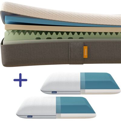 Emma Pack matelas et oreiller original adapt 140x190 Blanc 190x25x140cm - Publicité Emma Pack matelas et oreiller original adapt 140x190 Blanc 190x25x140cm - Publicité