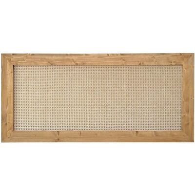 NATYAL Tête de lit en rotin et bois massif de couleur chêne 100x74cm Marron 100x74x3cm - Publicité NATYAL Tête de lit en rotin et bois massif de couleur chêne 100x74cm Marron 100x74x3cm - Publicité