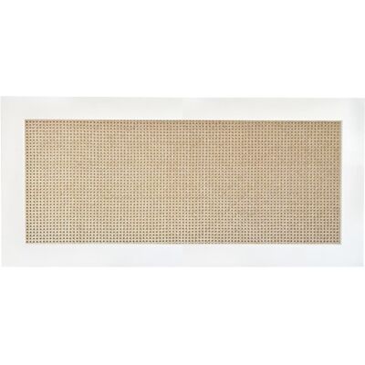 NATYAL Tête de lit en rotin et bois massif blanche 100x74cm Blanc 100x74x3cm - Publicité NATYAL Tête de lit en rotin et bois massif blanche 100x74cm Blanc 100x74x3cm - Publicité
