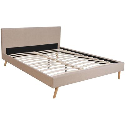 Weber industries Lit, tissu beige 140x190 cm Beige 205x88x147cm - Publicité Weber industries Lit, tissu beige 140x190 cm Beige 205x88x147cm - Publicité