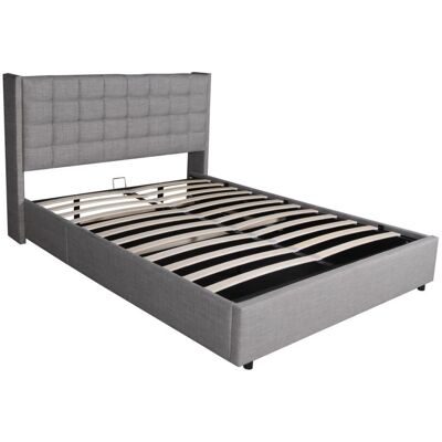 Weber industries Lit coffre 2 places gris clair 160x200 cm Gris 218x111x176cm - Publicité Weber industries Lit coffre 2 places gris clair 160x200 cm Gris 218x111x176cm - Publicité