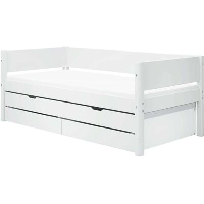 Flexa Banquette-lit effet bois blanc 90x200cm Blanc 210x81x101cm - Publicité Flexa Banquette-lit effet bois blanc 90x200cm Blanc 210x81x101cm - Publicité