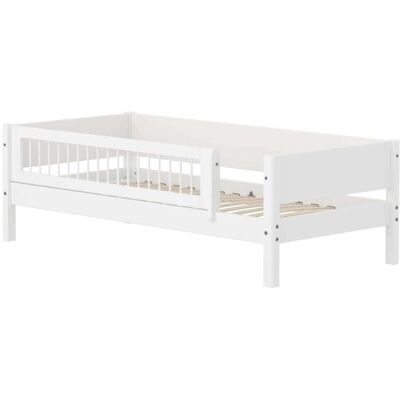 Flexa Banquette-lit avec barrière de sécurité effet bois blanc 90x200cm Blanc 210x67x101cm - Publicité Flexa Banquette-lit avec barrière de sécurité effet bois blanc 90x200cm Blanc 210x67x101cm - Publicité