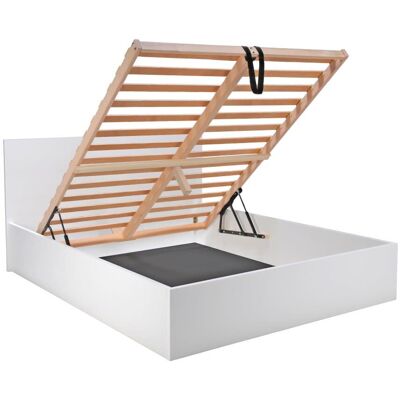 Weber industries Lit coffre avec sommier, blanc, 180x200 cm Blanc 206x85x190cm - Publicité Weber industries Lit coffre avec sommier, blanc, 180x200 cm Blanc 206x85x190cm - Publicité