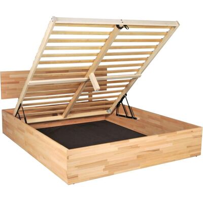 Weber industries Lit coffre 2 places, en hêtre massif huilé, 160x200 cm Beige 209x85x167cm - Publicité Weber industries Lit coffre 2 places, en hêtre massif huilé, 160x200 cm Beige 209x85x167cm - Publicité