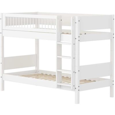Flexa Lits superposés avec échelle droite effet bois blanc 90x200cm Blanc 210x154x109cm - Publicité Flexa Lits superposés avec échelle droite effet bois blanc 90x200cm Blanc 210x154x109cm - Publicité
