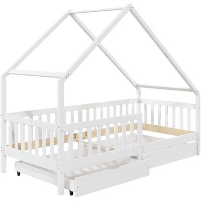 Idimex - ALVA - 90x200 cm - Pin blanc lasuré - Bed - Publicité Idimex - ALVA - 90x200 cm - Pin blanc lasuré - Bed - Publicité