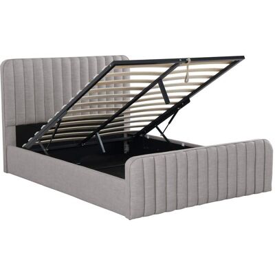 Weber industries Lit coffre avec sommier et tête de lit, gris clair, 160x200 Gris 219x112x169cm - Publicité Weber industries Lit coffre avec sommier et tête de lit, gris clair, 160x200 Gris 219x112x169cm - Publicité