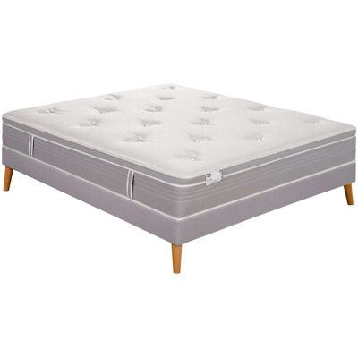 Simmons Ensemble 140x190 matelas ressorts ensachés ferme h27 + sommier Blanc 190x42x140cm - Publicité Simmons Ensemble 140x190 matelas ressorts ensachés ferme h27 + sommier Blanc 190x42x140cm - Publicité