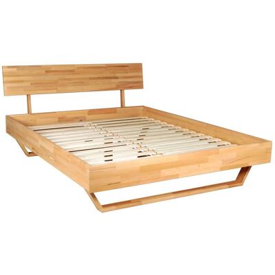 Weber industries Lit avec sommier hêtre massif huilé 160x200 cm Beige 215x89x165cm - Publicité Weber industries Lit avec sommier hêtre massif huilé 160x200 cm Beige 215x89x165cm - Publicité