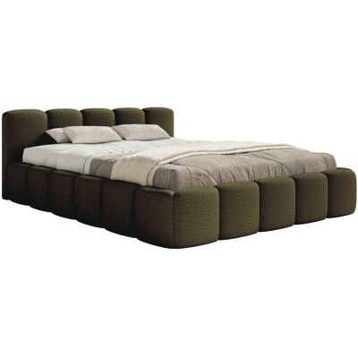 Selsey Lit rembourré 180x200 cm en boucle olive Vert 218x72x200cm - Publicité Selsey Lit rembourré 180x200 cm en boucle olive Vert 218x72x200cm - Publicité