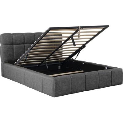 Weber industries Lit coffre en tissu gris foncé 140x190 cm Gris 215x99x165cm - Publicité Weber industries Lit coffre en tissu gris foncé 140x190 cm Gris 215x99x165cm - Publicité